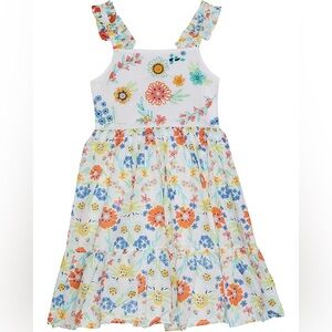 PEEK 100% Cotton Embroidered Allover Floral Print Lawn Dress